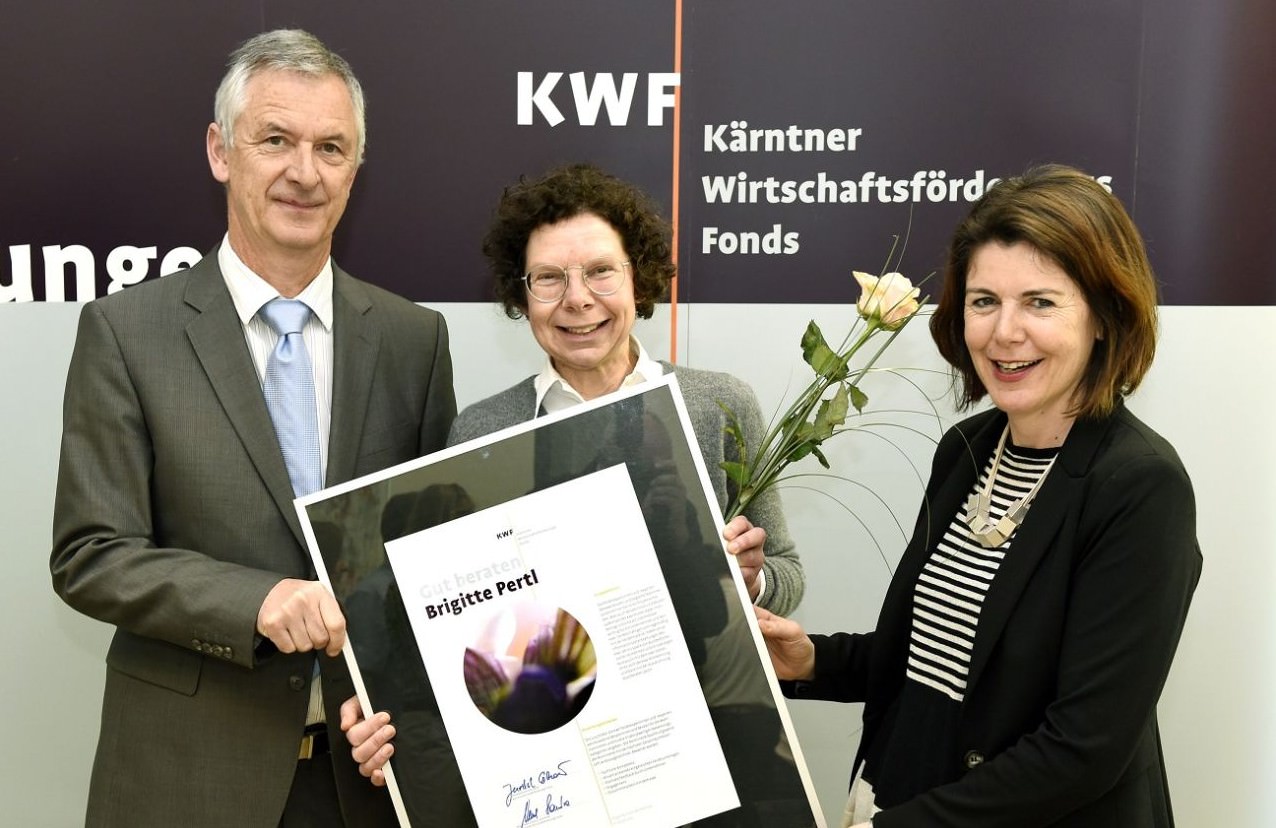 KWF-Vorstand Dr. Erhard Juritsch, Brigitte Pertl, Mag. Sandra Venus