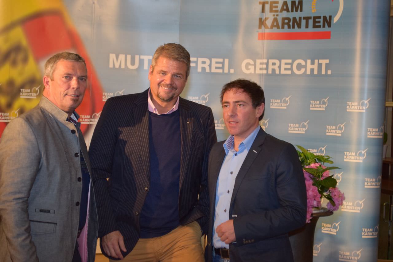 Team Kärnten IG-Obmann LAbg. Hartmut Prasch, Landesrat Gerhard Köfer und Team Kärnten-Obmann Gerhard Klocker (v.l.n.r.)