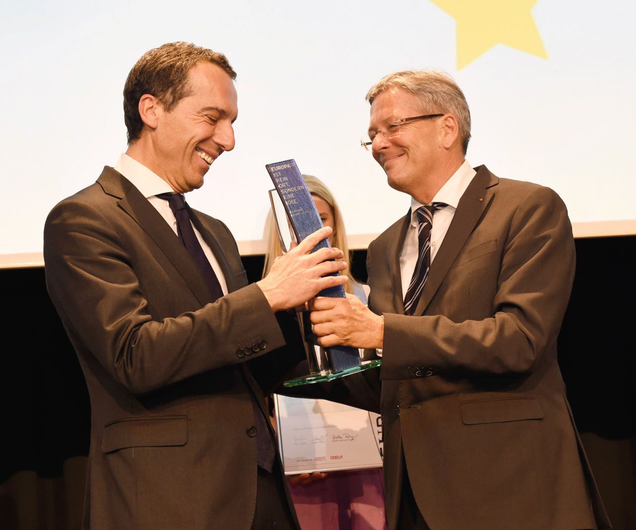 Bundeskanzler Kern vertrat Heinz Fischer bei der Europaeus-Verleihung