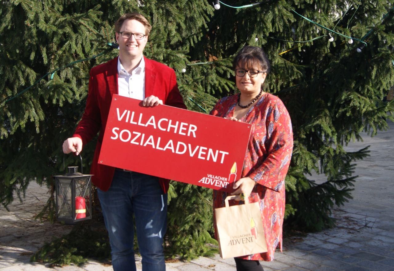 Marc Germeshausen und Gaby Sailer vom Villacher Sozialadvent