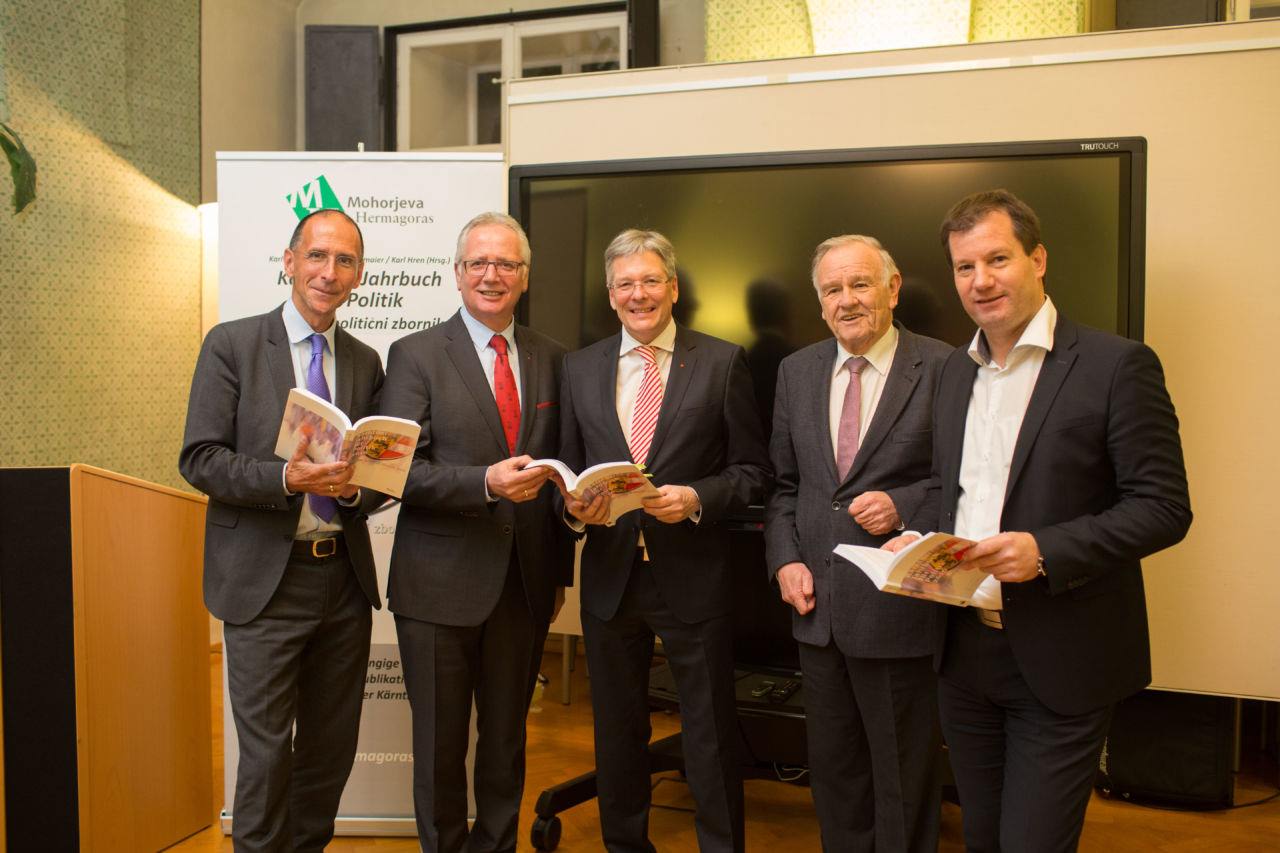 Peter Filzmaier, Landtagspräsident Reinhart Rohr, LH Peter Kaiser, Karl Anderwald, Karl Hren