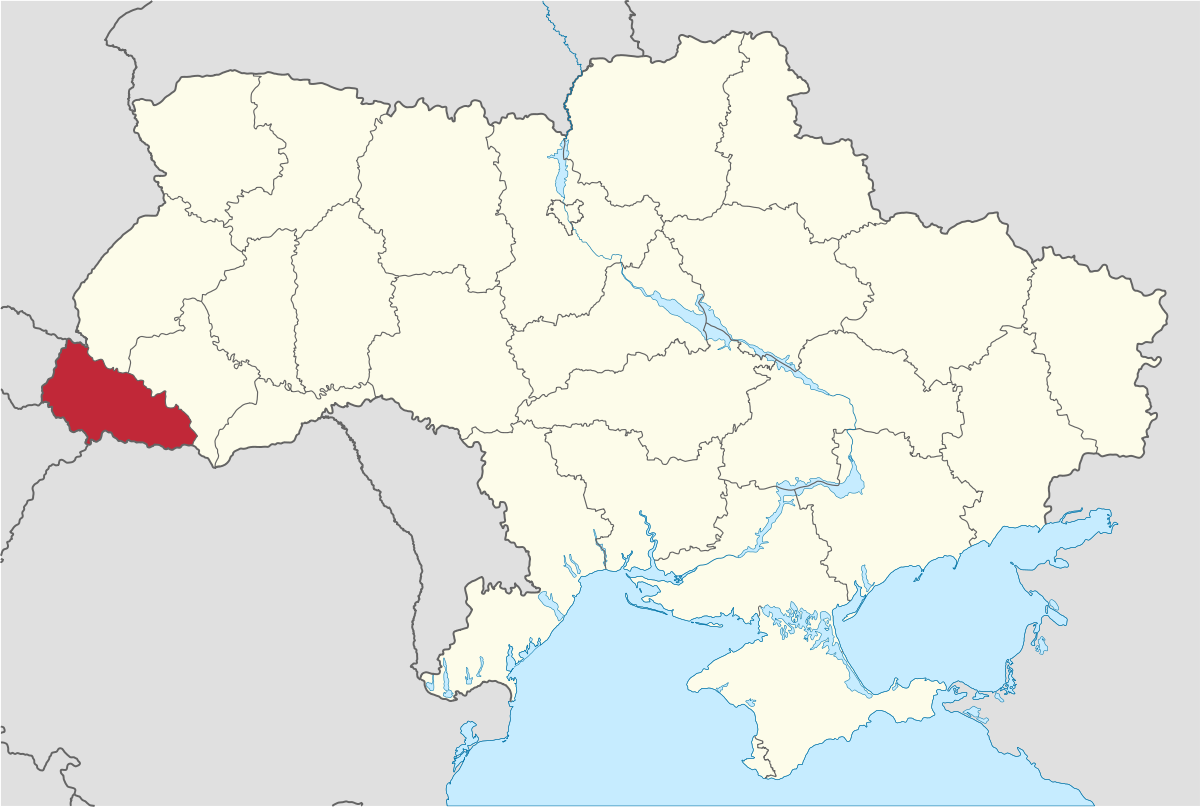 Lage der Oblast Transkarpatien in der Ukraine