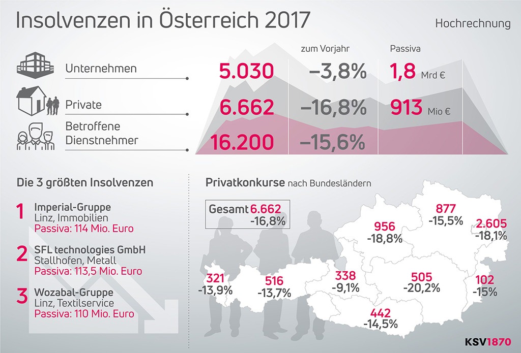 Insolvenzen in Österreich 2017