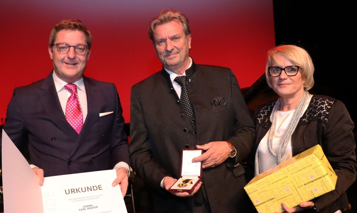 Bürgermeister Günther Albel, Karl Binder, Lt-Abg. Waltraud Rohrer