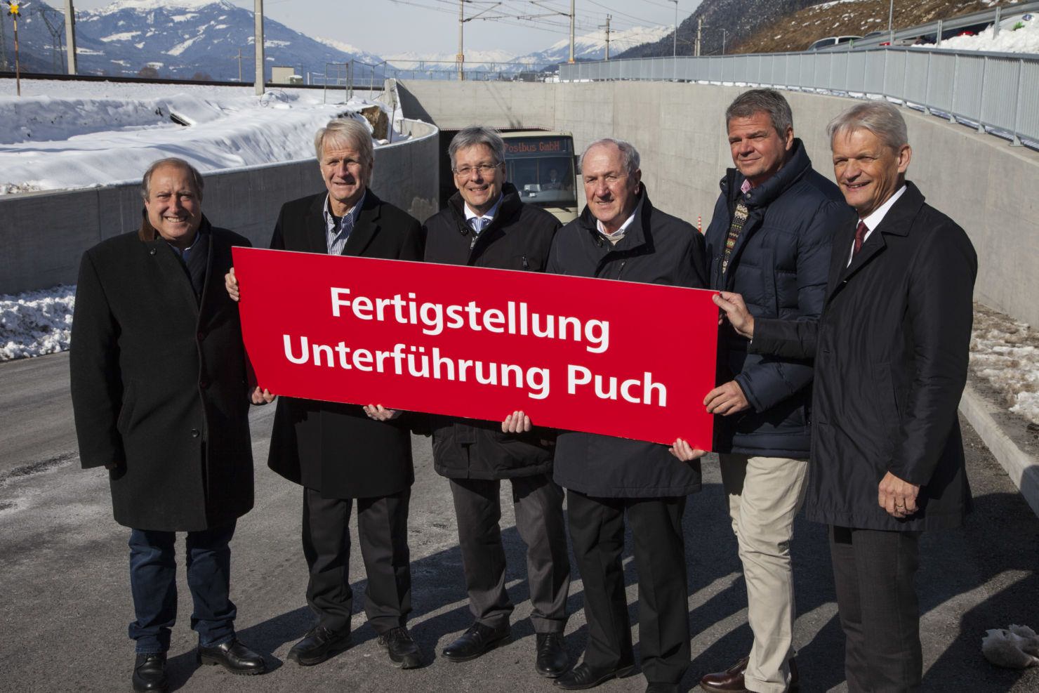 LR Rolf Holub, Manfred Ebner, LH Peter Kaiser, Bürgermeister Hermann Moser, LR Gerhard Köfer und ÖBB Franz Bauer
