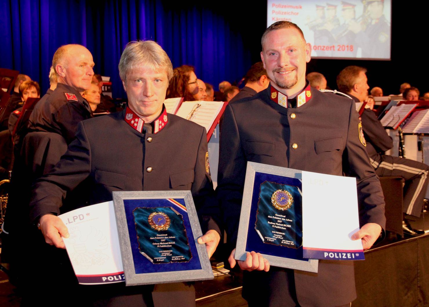 Die beiden Polizisten des Jahres 2017: Gruppeninspektor Michael Malle und Bezirksinspektor Herbert Moser