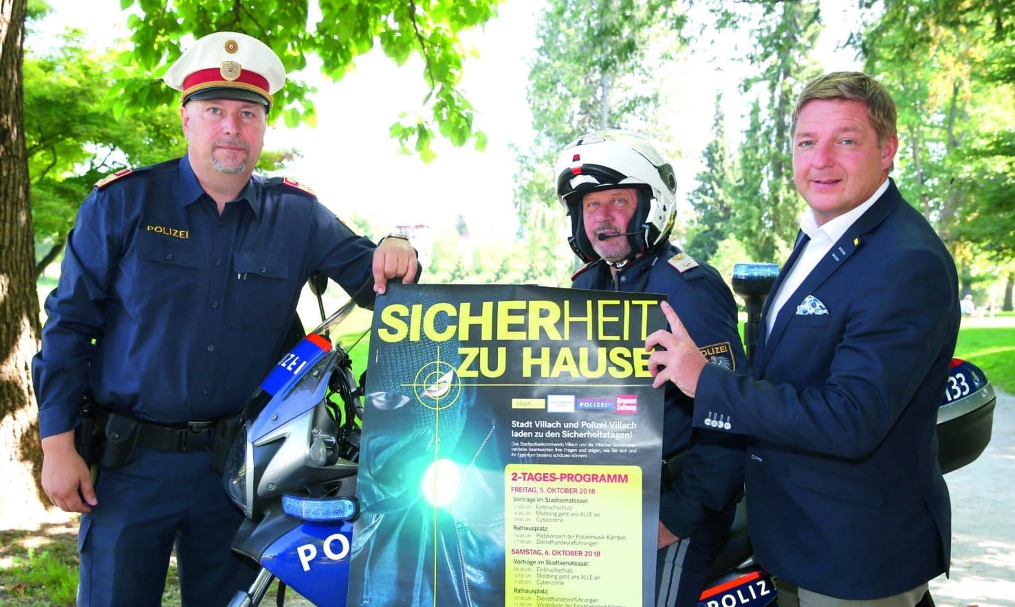 Villachs Stadtpolizei-Kommandant Erich Londer und Bürgermeister Günther Albel laden zu den Sicherheitstagen