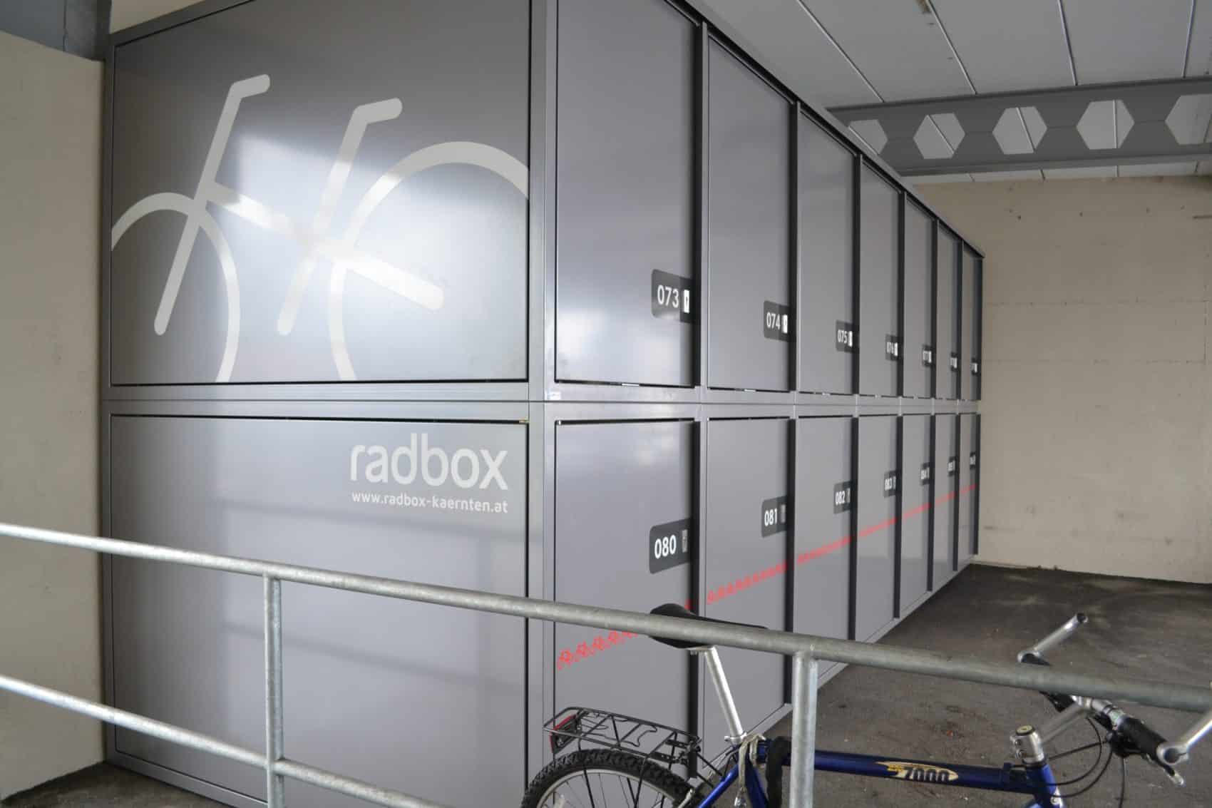 Die neuen Radboxen am Villacher Hauptbahnhof