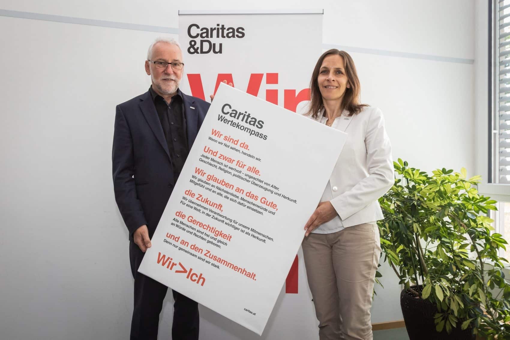 Caritasdirektor Josef Marketz und kaufmännische Geschäftsführerin Marion Fercher