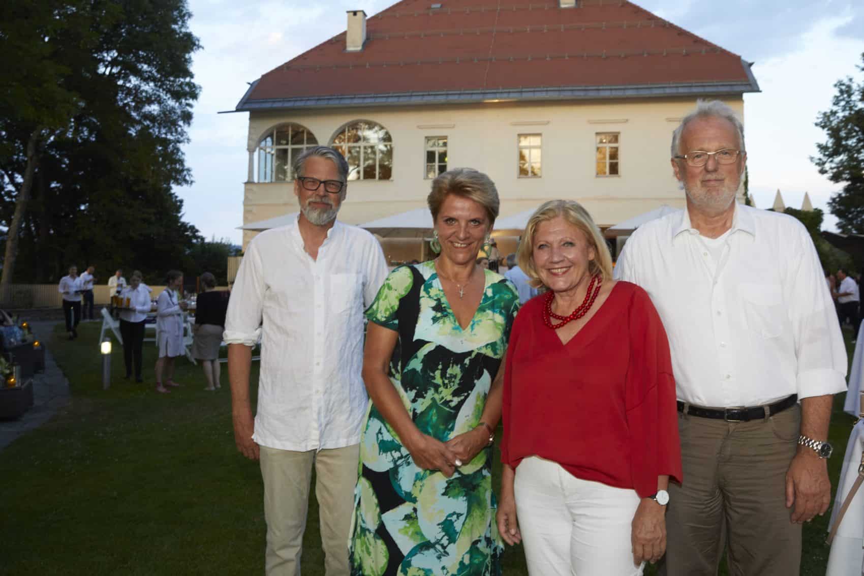 Gastgeberin Bürgermeisterin Dr. Maria-Luise Mathiaschitz mit ORF-Landesdirektorin Karin Bernhard, Bachmannpreis-Koordinator Horst L. Ebner und Jurysprecher Hubert Winkels.