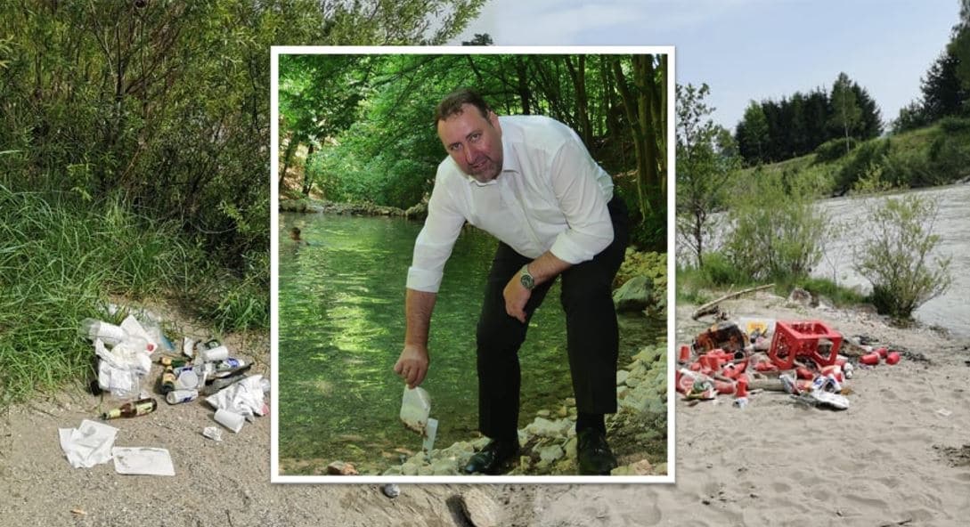Umweltreferent Erwin Baumann fand auch beim Maibachl jede Menge Müll. 