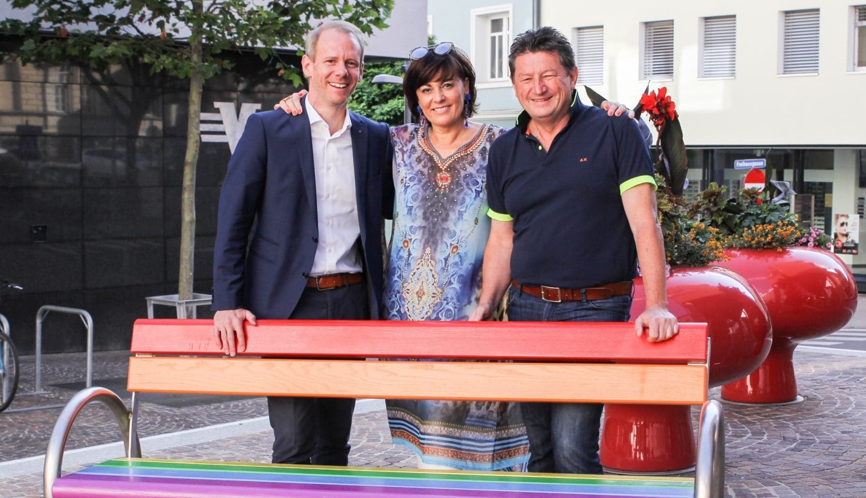 Vizebürgermeisterin Petra Oberrauner und die Gemeinderäte Andreas Sucher (links) und Klaus Frei.