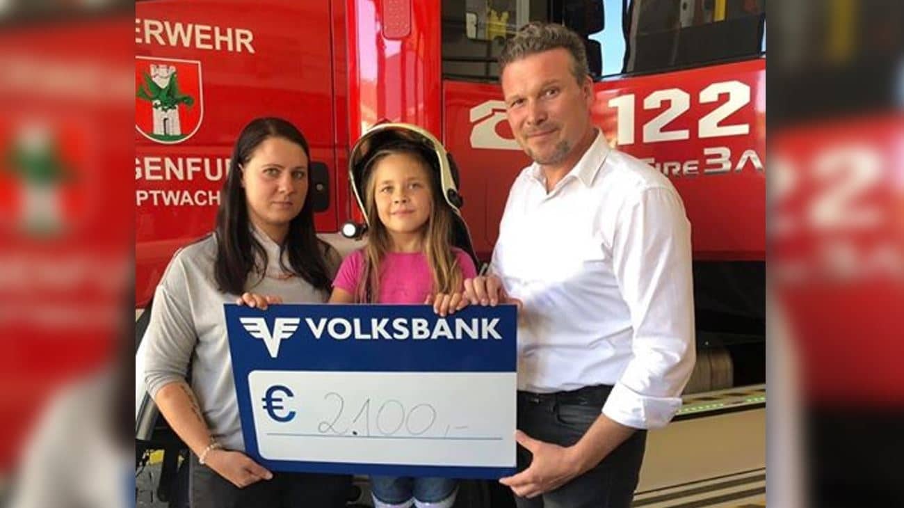 Wolfgang Germ spendete den beiden 2.100 Euro. Auch die FF Hauptwache Klagenfurt lässt der Familie eine Spende zukommen.
