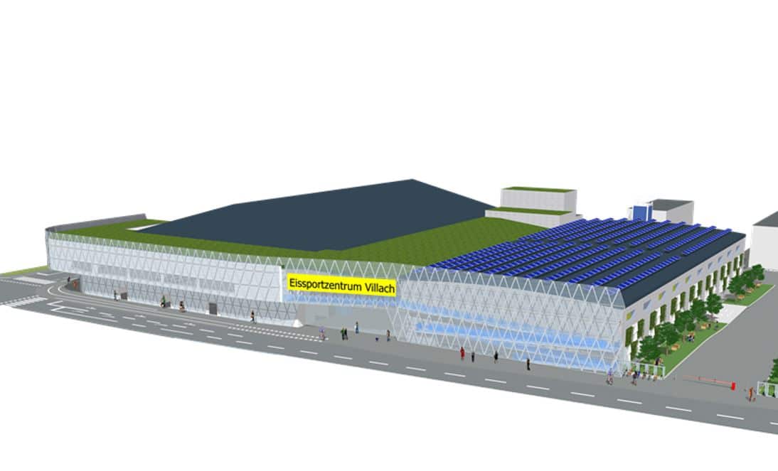 So könnte die neue Stadthalle inklusive Trainingshalle aussehen.