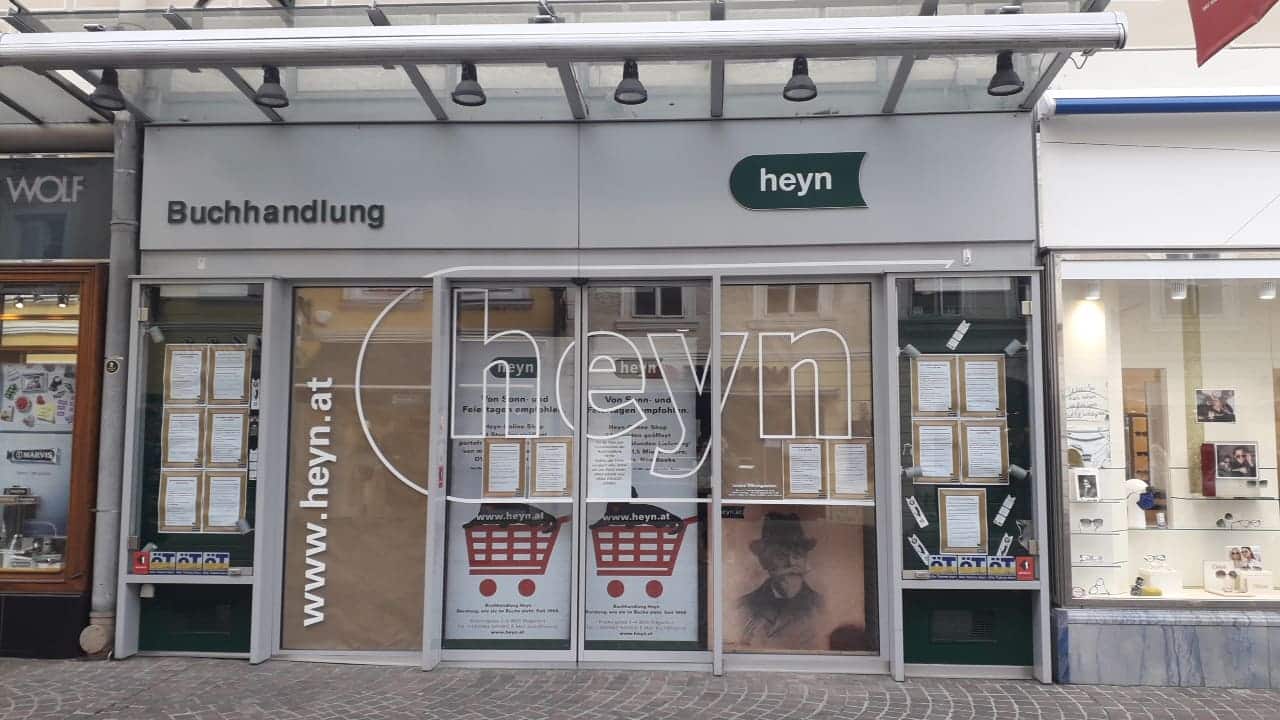 Die Klagenfurter Buchhandlung HEYN bleibt vorerst geschlossen.