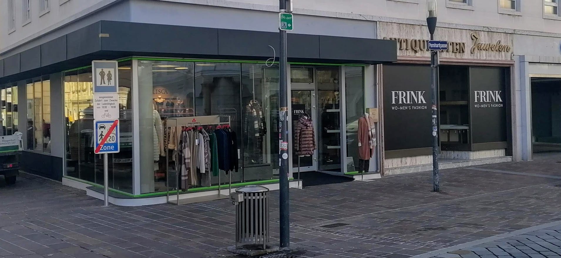 Seit kurzem ist Mode Frink in der Pernhartgasse 1, direkt am Neuen Platz zu
finden.
