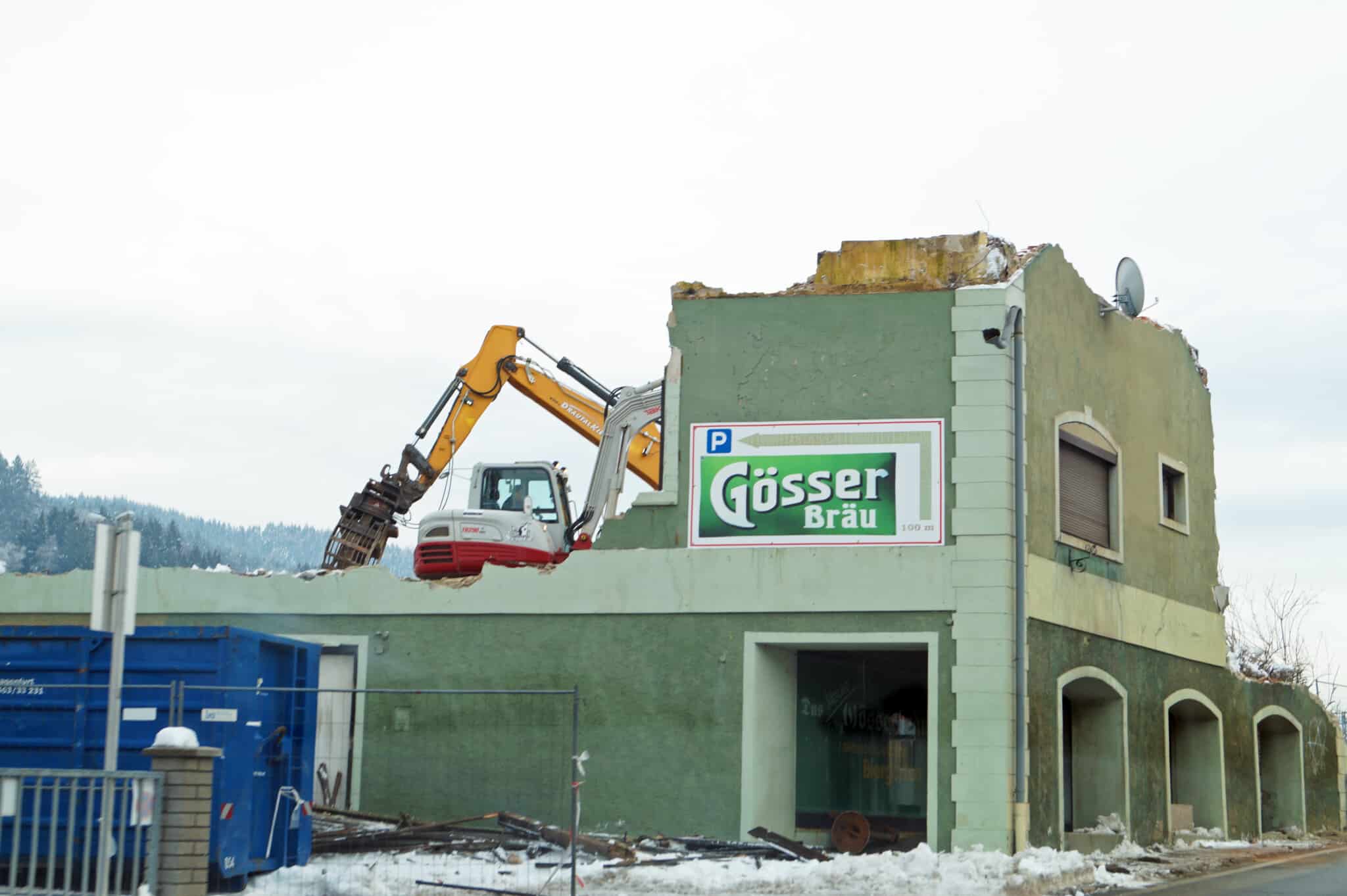 Das Gösserbräu, das Anfang Jänner 2020 abgebrannt ist, ist mittlerweile abgerissen.