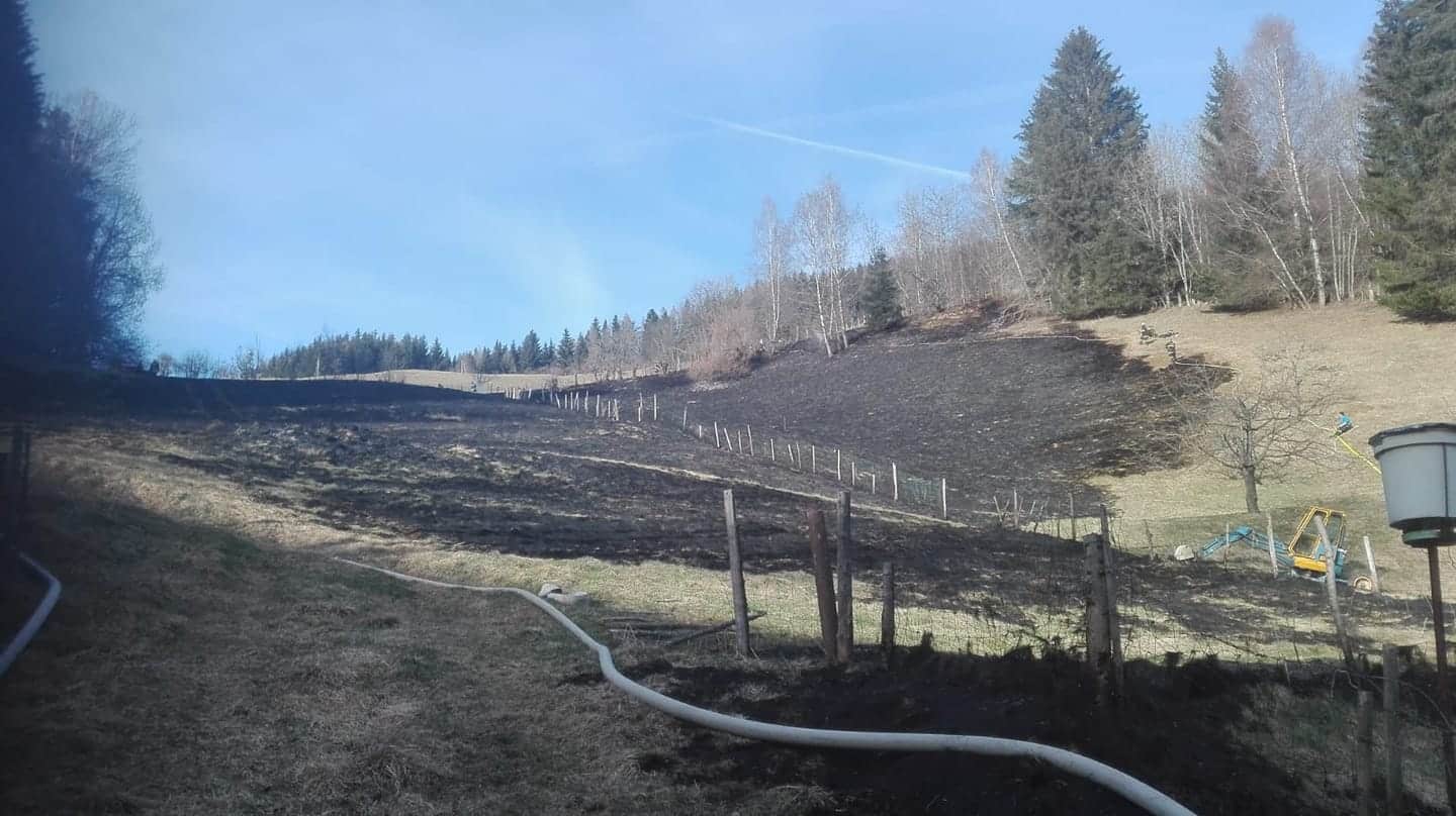 Etwa ein Hektar Wiesenfläche war heute Nachmittag in Brand geraten.